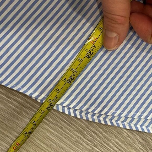 Roundtree & Yorke Gold Label Fitted Non-Iron Point Collar Striped Dress Shirt XL - Picture 7 of 7